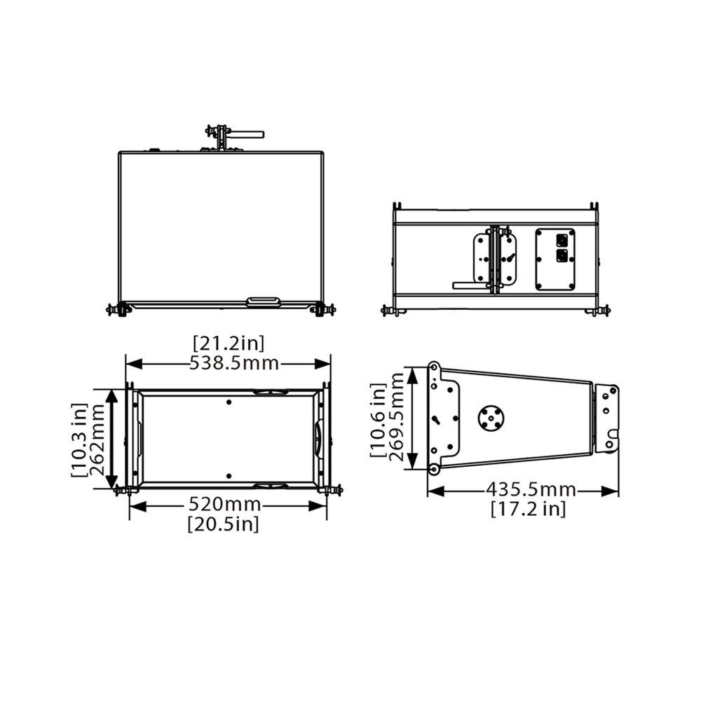 單10寸2分頻全頻揚聲器系統(tǒng)尺寸圖