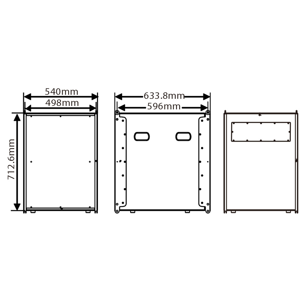 雙12英寸低頻線性陣列揚聲器系統(tǒng)尺寸圖