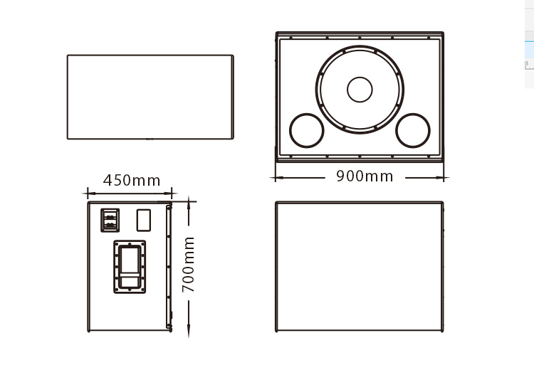 單驅(qū)動外置分頻網(wǎng)絡(luò)尺寸圖