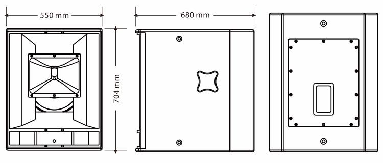 高聲壓演出音箱尺寸圖