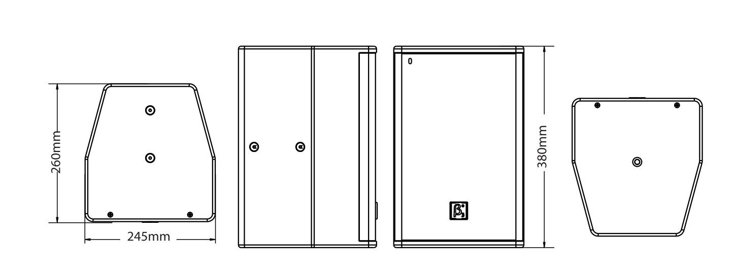 內(nèi)置2分頻8英寸全頻揚(yáng)聲器尺寸圖