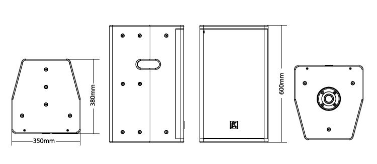內(nèi)置2分頻12英寸全頻揚(yáng)聲器尺寸圖