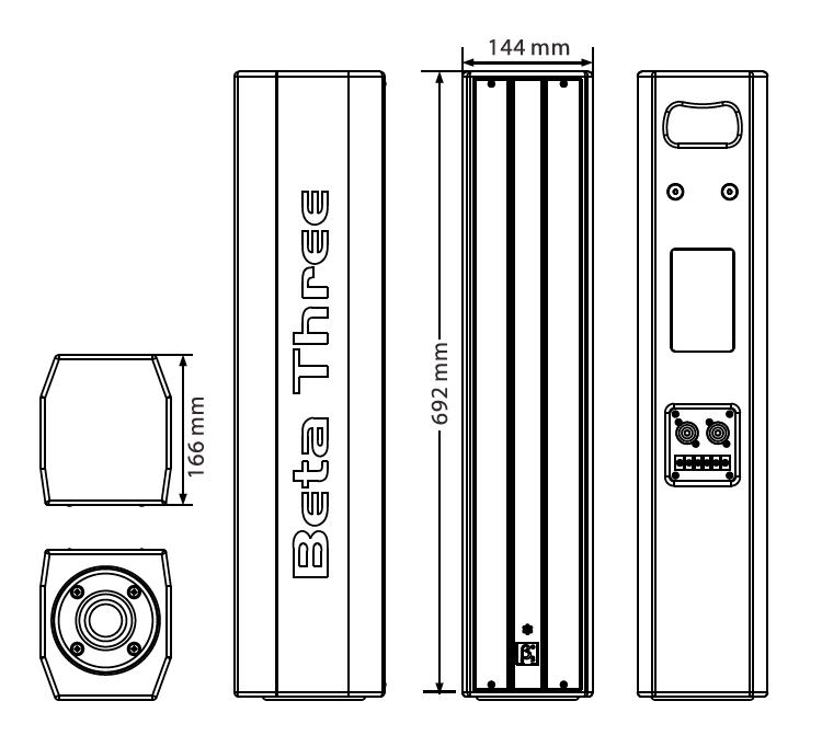 內(nèi)置2分頻4英寸全頻揚聲器尺寸圖