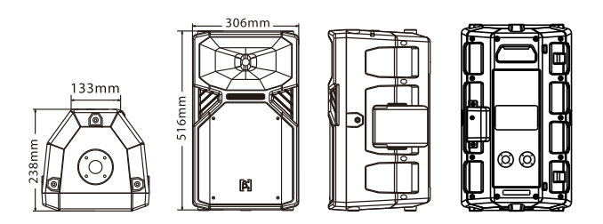 內(nèi)置2分頻10英寸全頻揚(yáng)聲器尺寸圖
