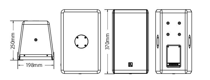 無源烤漆木質(zhì)音箱尺寸圖