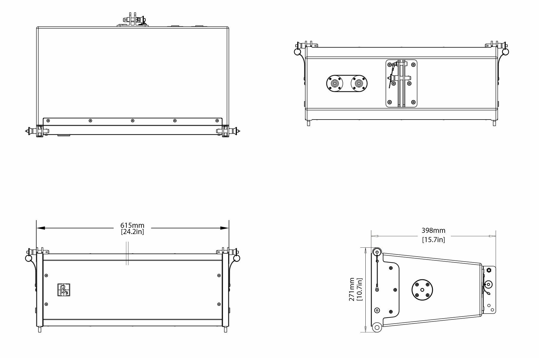 三單元 二分頻倒相式全頻揚(yáng)聲器尺寸圖