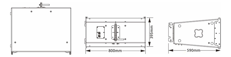 雙12英寸低頻線性陣列揚聲器尺寸圖
