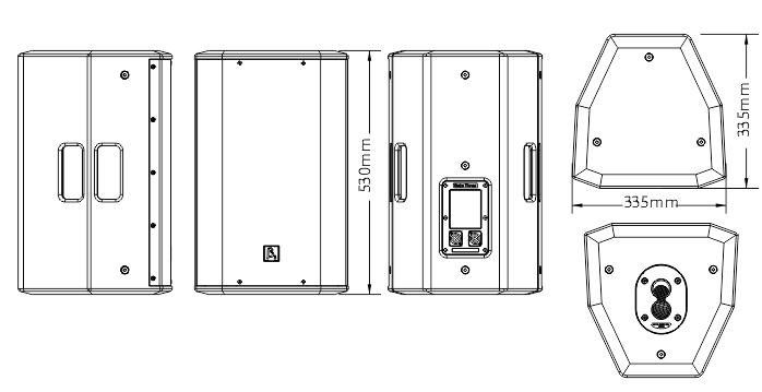 兩分頻全頻揚(yáng)聲器尺寸圖