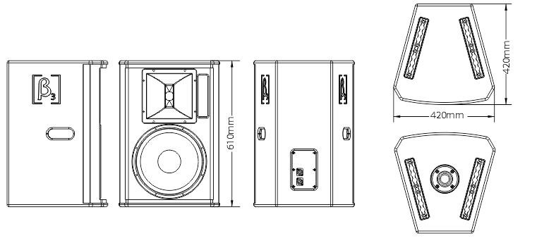 兩分頻全頻揚(yáng)聲器尺寸圖
