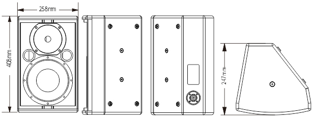 8寸2路全頻專業(yè)揚聲器尺寸圖