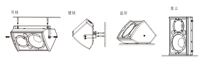 8寸2路全頻專業(yè)揚聲器安裝圖
