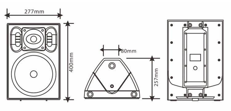 8寸有源多功能揚(yáng)聲器尺寸圖