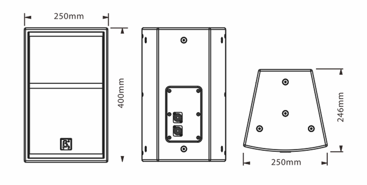 單8寸專業(yè)高效率音箱尺寸圖